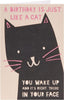 Black Cat Design Blank Birthday Card