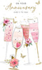 Champagne Glasses On Your Anniversary Congratulations Card