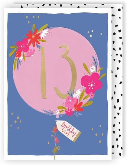 Contemporary Girl 13th Blooming Fun! Birthday Card