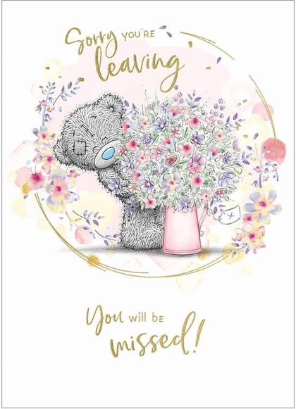 Bear With Flowers Leaving Card