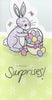 Easter Surprises Adorable Bunny With Eggs Basket Hallmark New Diecut card