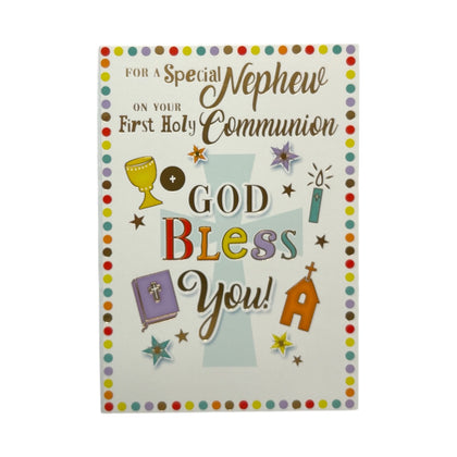 For Nephew First Holy Communion Religious Greeting Card