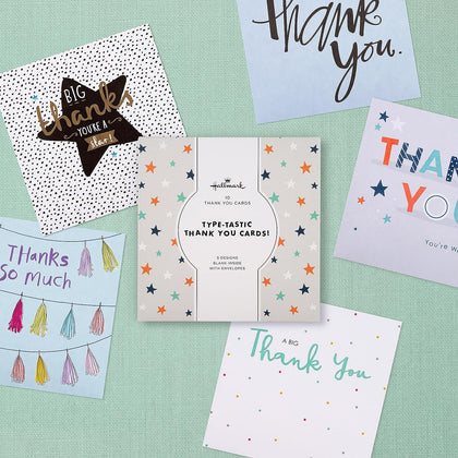 Thank You Cards Multipack of 20 in 4 Fun Designs