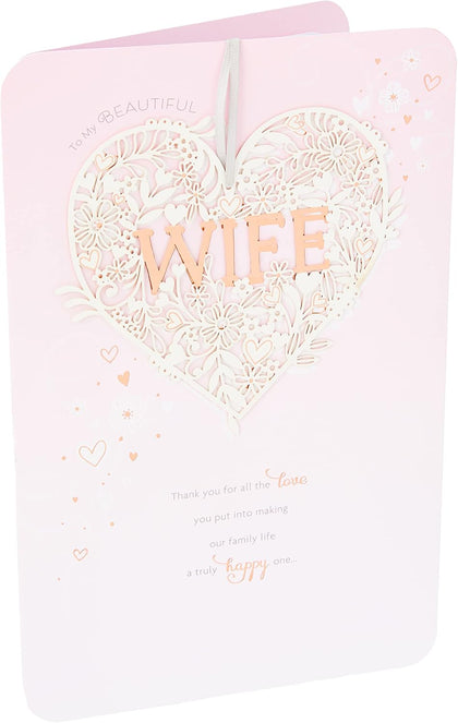 Romantic Valentine's Card For Wife with Keepsake