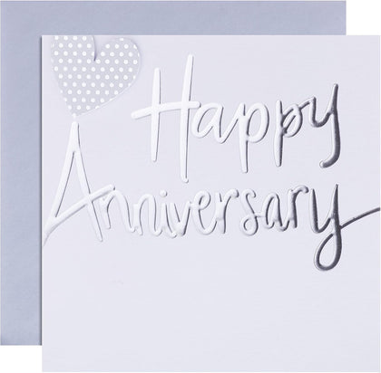 Contemporary Embossed Text Design Anniversary Card