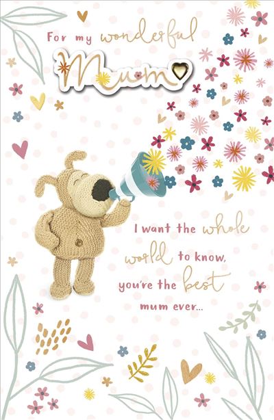 For A Wonderful Mum Floral Design Boofle Mother's Day Card