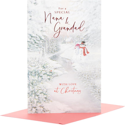 Stunning Snowcouple Design Nana & Grandad Christmas Card