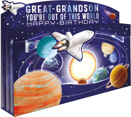 Spectacular 3D Out Of This World Great-Grandson Birthday Card