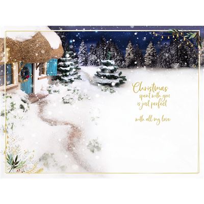 Bears With Snow Heart 3D Holographic One I Love Christmas Card