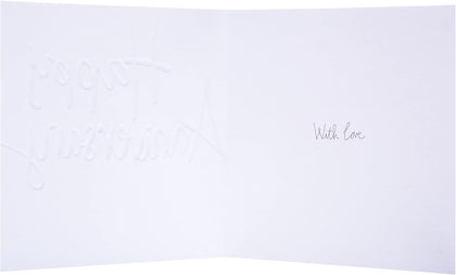 Contemporary Embossed Text Design Anniversary Card