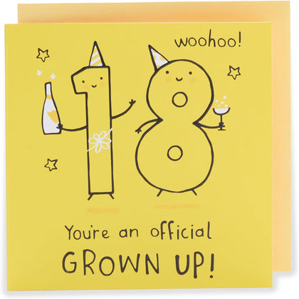 Fun and Bright Design 18th Birthday Card for Him/Her/Friend