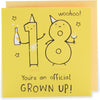 Fun and Bright Design 18th Birthday Card for Him/Her/Friend