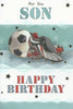 For You Son Shoes And Football Design Birthday Card