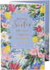 Floral Border Design Sister Birthday Card