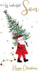 Embellished Hand-Finished Wonderful Son Santa Christmas New Year Card