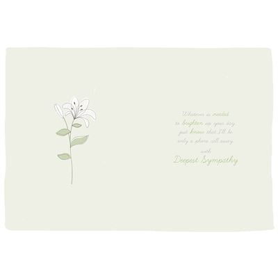 Single Lily Stem Thinking Of You Sympathy Card