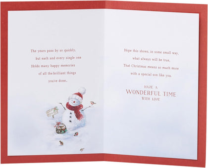 Snowman Design Son Christmas Card