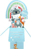 Clever Cube It's A Boy Wildly Adorable Arrival! New Baby Pop Up Congratulations Card