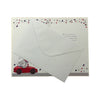 To My Husband Teddy In Red Car Foil Finished Design Birthday Card