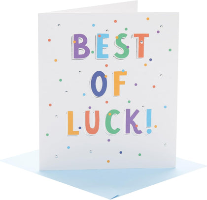 Colourful Spotty Design Good Luck Card