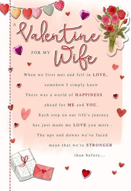 Heart Gems Design Wife Valentine's Day Card