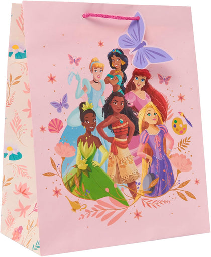 Pink Design Disney Princess Large Gift Bag for Her Birthdays, Celebrations & Other Events