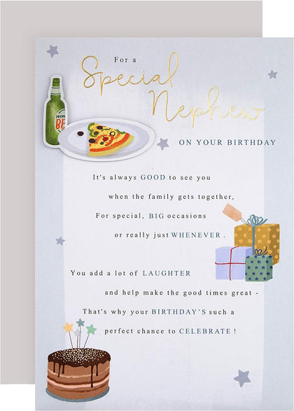 Classic Design with Heartfelt Message Nephew Birthday Card