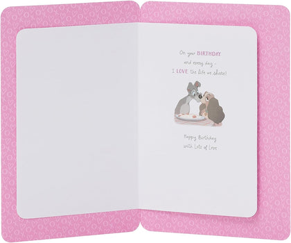 Lady and the Tramp Design Disney Girlfriend Birthday Card