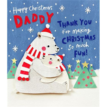 Cute Polar Bears Design Daddy Christmas Card