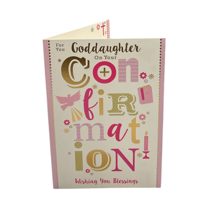 For You Goddaughter On Your Confirmation Lettering Design Religious Card