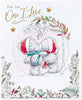 Bears Wearing Scarves Luxury Handmade One I Love Christmas Card In Keepsake Box