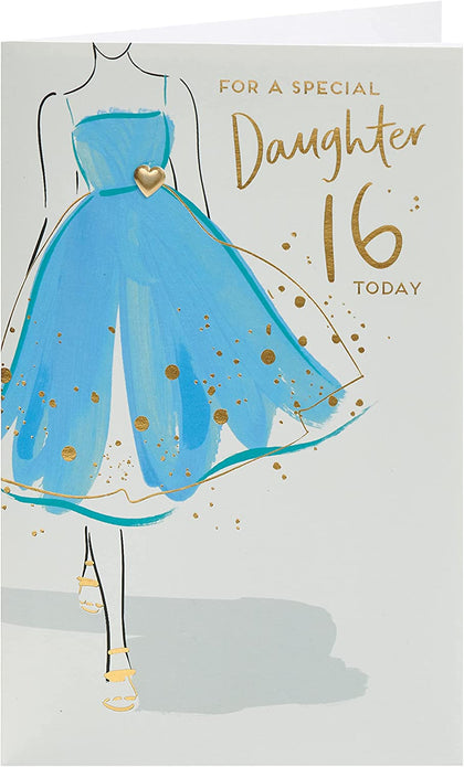 Beautiful Dress Design Daughter 16th Birthday Card