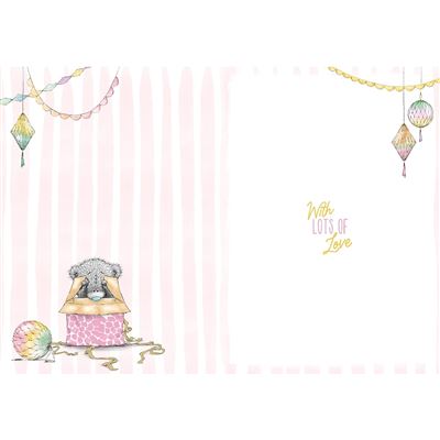 Bear Opening Gift Godmother Birthday Card