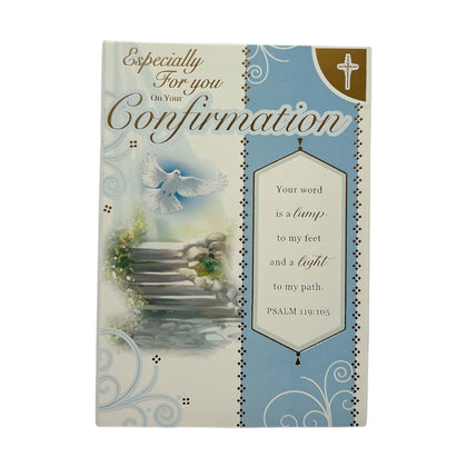 Especially For You Boy On Your Confirmation Dove Design Religious Greeting Card