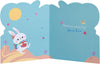 Cute Bunny Cartoon Design First Day At School Card For Her