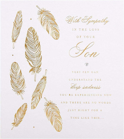 Feathers Design Sympathy Card 