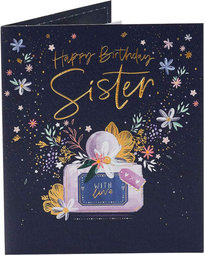 Floral Perfume Design Sister Birthday Card