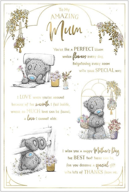 Bear With Frame Amazing Mum Verse Mother's Day Card