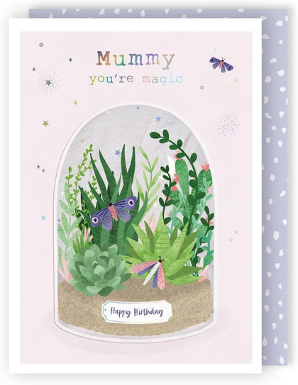 Flowerful Wonderland!  Mummy You're Magic Contemporary Birthday Card