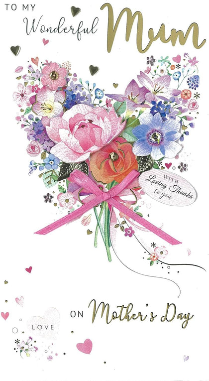 Wonderful Mum Blooming with Gratitude Hand-Finished Mother's Day Card