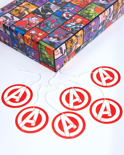 Marvel The Avengers Wrapping Paper Sheets 6 Sheets & 6 Tags