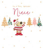 Boofle standing near Xmas Trees Niece Christmas Card