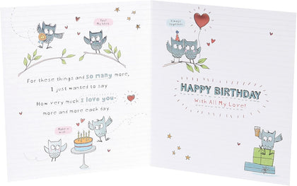 Oodles Owls Design Lovely Husband Birthday Card