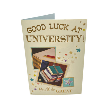 In Your New University Multi Stars Design Good Luck Card