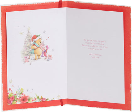 Disney Winnie The Pooh & Piglet Design Mum Christmas Card