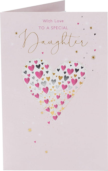 Foil Mini Hearts Design Daughter Birthday Card