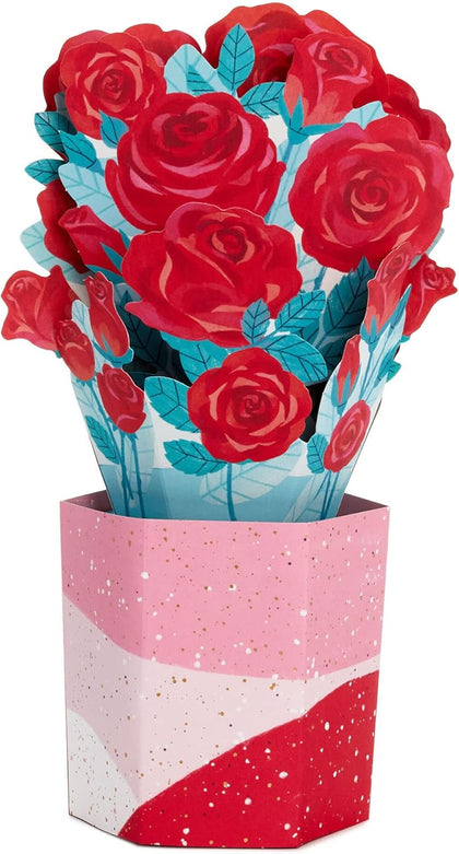 3D Pop Up Bouquet of Roses Design for One I Love Valentine's Day Card