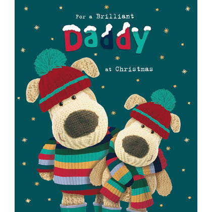 Boofles with Woolen Hats Daddy Christmas Card