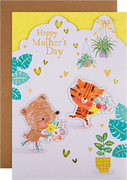 Bear and Tiger Happy Mother's Day Card