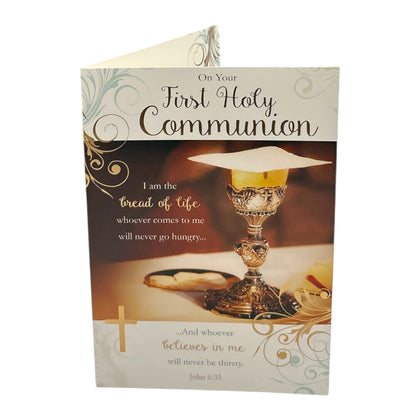 First Holy Communion Traditional Design Religious Congratulations Card